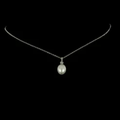 Pendentif Or blanc, Perle et Diamant