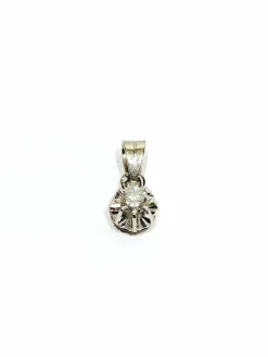 Pendentif or blanc platine et diamant