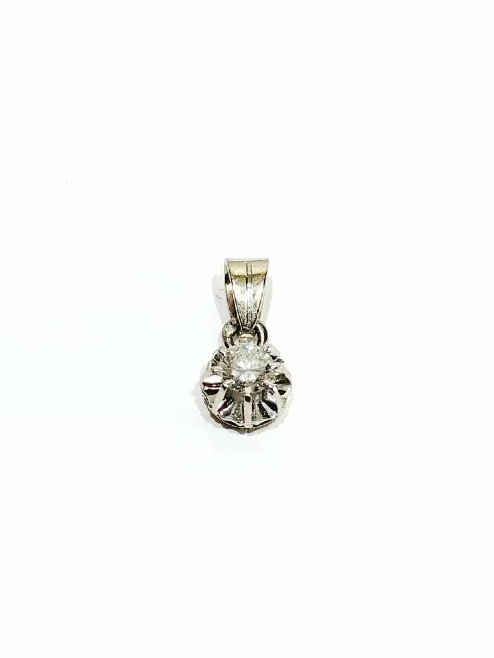 Pendentif or blanc platine et diamant