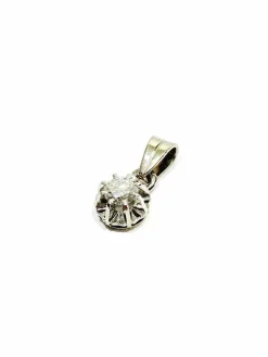 Pendentif or blanc platine et diamant