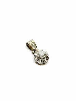Pendentif or blanc platine et diamant
