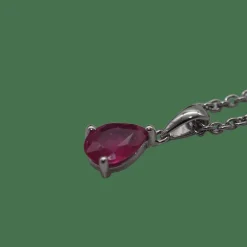 Pendentif or blanc rubis
