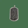 Pendentif or blanc serti de diamants noirs et blancs