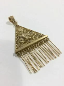 Pendentif Or Champagne Filigrané