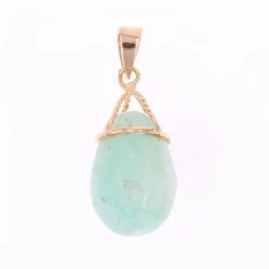 Pendentif or et amazonite