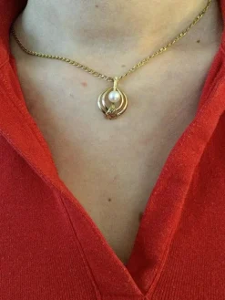 Pendentif Or Et Perle