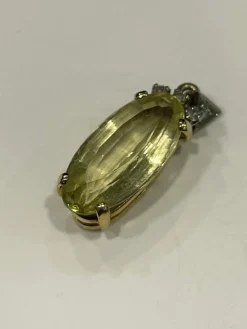 Pendentif or jaune citrine diamants