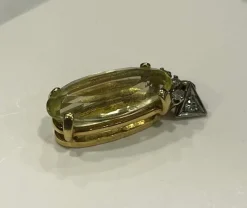 Pendentif or jaune citrine diamants