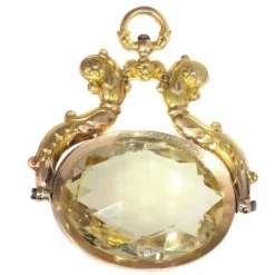 Pendentif or jaune, citrine
