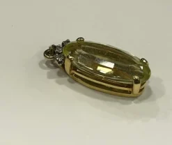 Pendentif or jaune citrine diamants