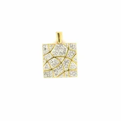 Pendentif or jaune diamants