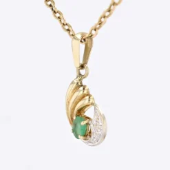Pendentif or jaune d'occasion émeraude