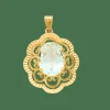 Pendentif or jaune et aigue-marine
