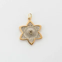 Pendentif or jaune et blanc diamant