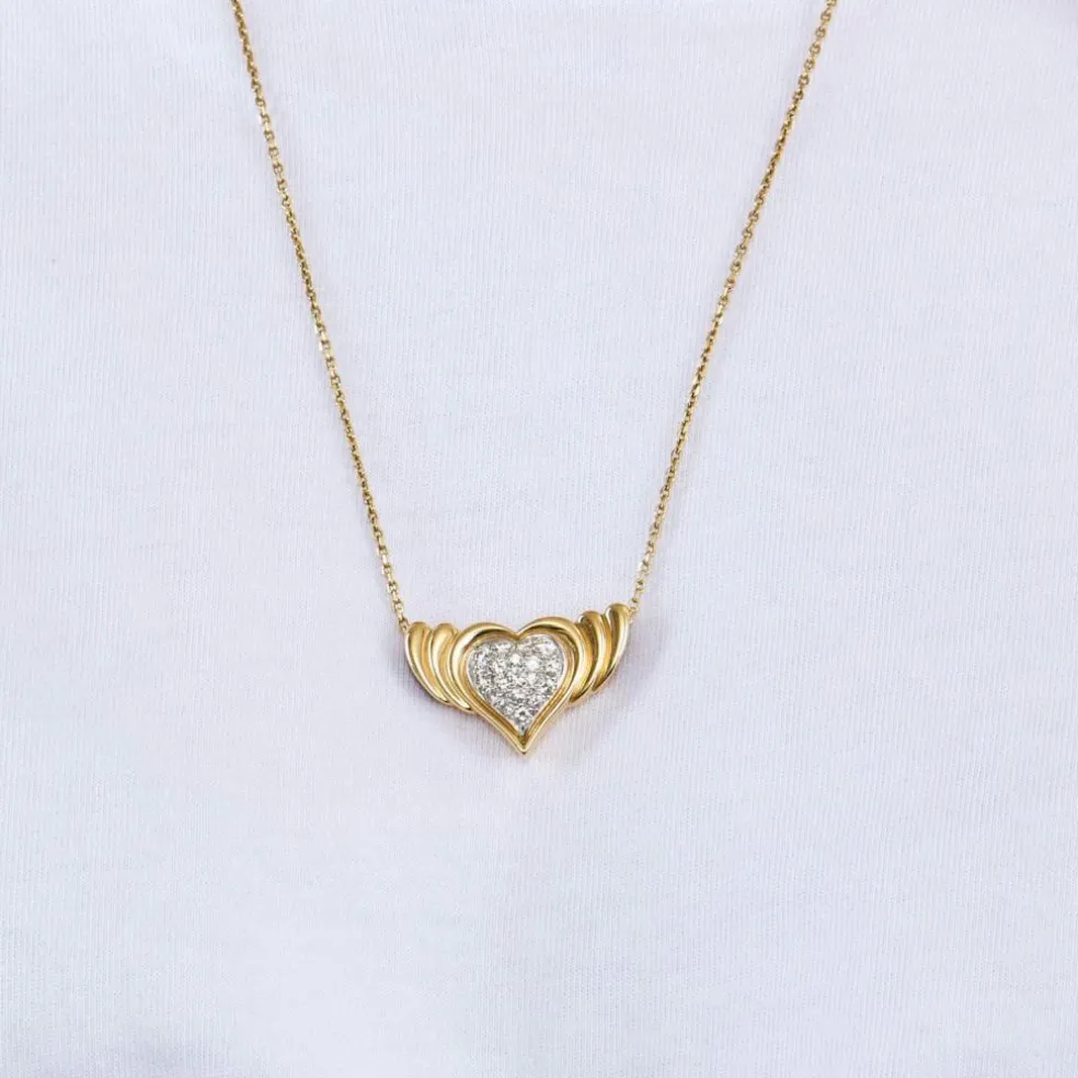 Pendentif or jaune et diamants