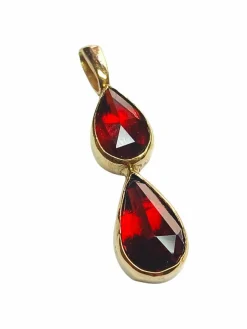 Pendentif or jaune et grenats de Perpignan