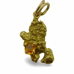 Pendentif or jaune et grenat mandarin