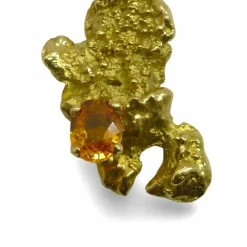 Pendentif or jaune et grenat mandarin