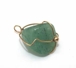 Pendentif or jaune et jade