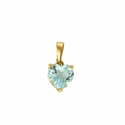 Pendentif or jaune et topaze bleue