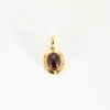 Pendentif or jaune grenat cabochon diamants