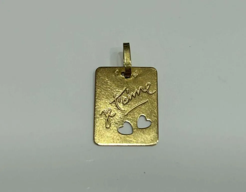 Pendentif or jaune je t'aime