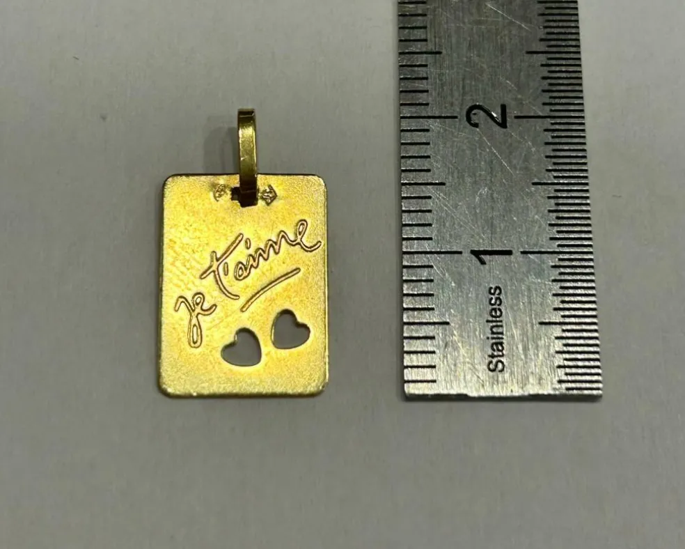 Pendentif or jaune je t'aime