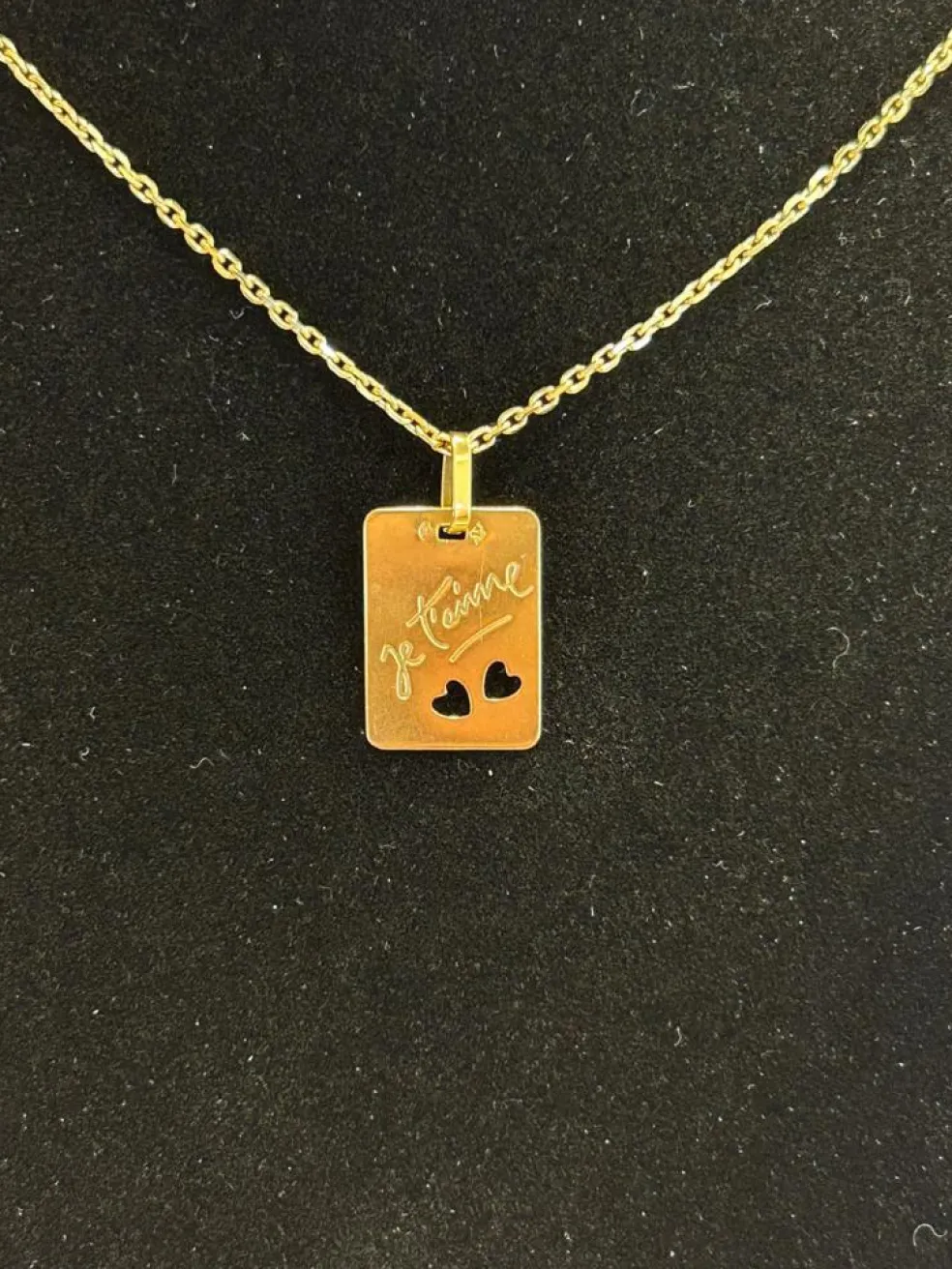 Pendentif or jaune je t'aime