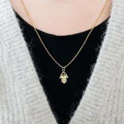 Pendentif or jaune Khomsa