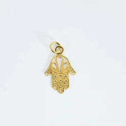 Pendentif or jaune Khomsa