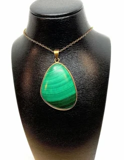 Pendentif Or jaune Malachite