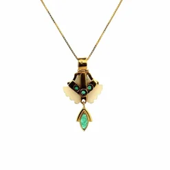 Pendentif Or jaune Émeraudes