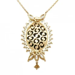 Pendentif or jaune opale diamants
