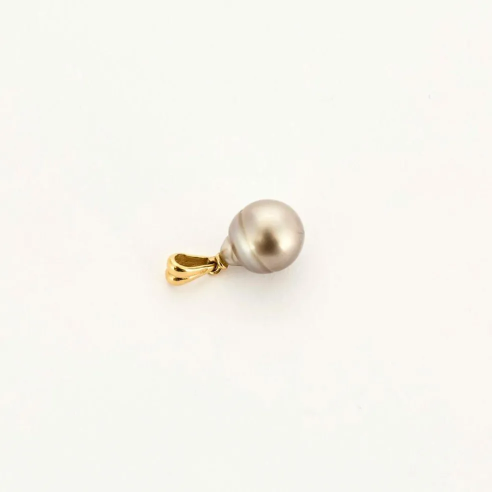 Pendentif or jaune perle de Tahiti