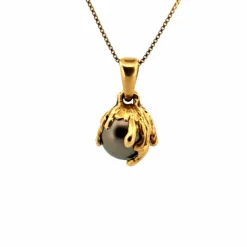 Pendentif or jaune perle de Tahiti