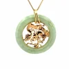 Pendentif or jaune pierre de jade
