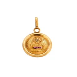 Pendentif or jaune rubis roses
