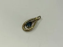 Pendentif or jaune saphir