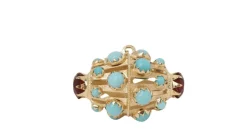 Pendentif Or jaune Turquoises