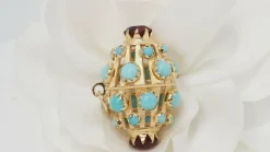 Pendentif Or jaune Turquoises