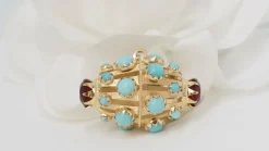 Pendentif Or jaune Turquoises