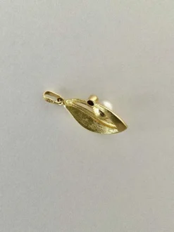 Pendentif Or Perle Grenat