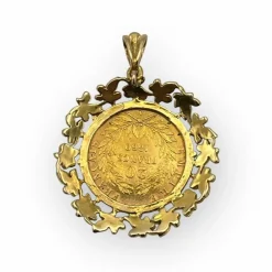 Pendentif or Pièce 20 Francs Napoléon tête nue 1860