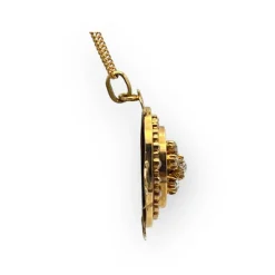 Pendentif or rose ancien perles et diamants