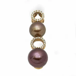 Pendentif Or rose Diamants Perles