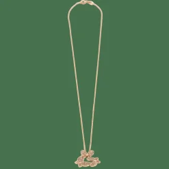 Pendentif or rose, motif papillon