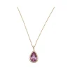 Pendentif Or Rose, Saphir Rose, Diamants