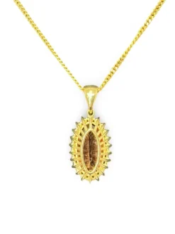 Pendentif or Topaze Impériale et diamants