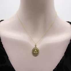 Pendentif Orly Marcel Lakshmi en or jaune avec halo de diamants