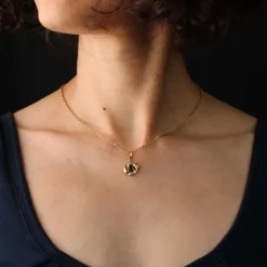Pendentif ors jaune et blanc saphir